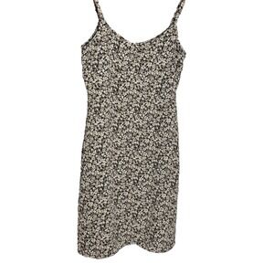 Vtg Old Navy Y2k Dress Sz 10 brown Floral Zip Midi Woodland Fairy cottagecore